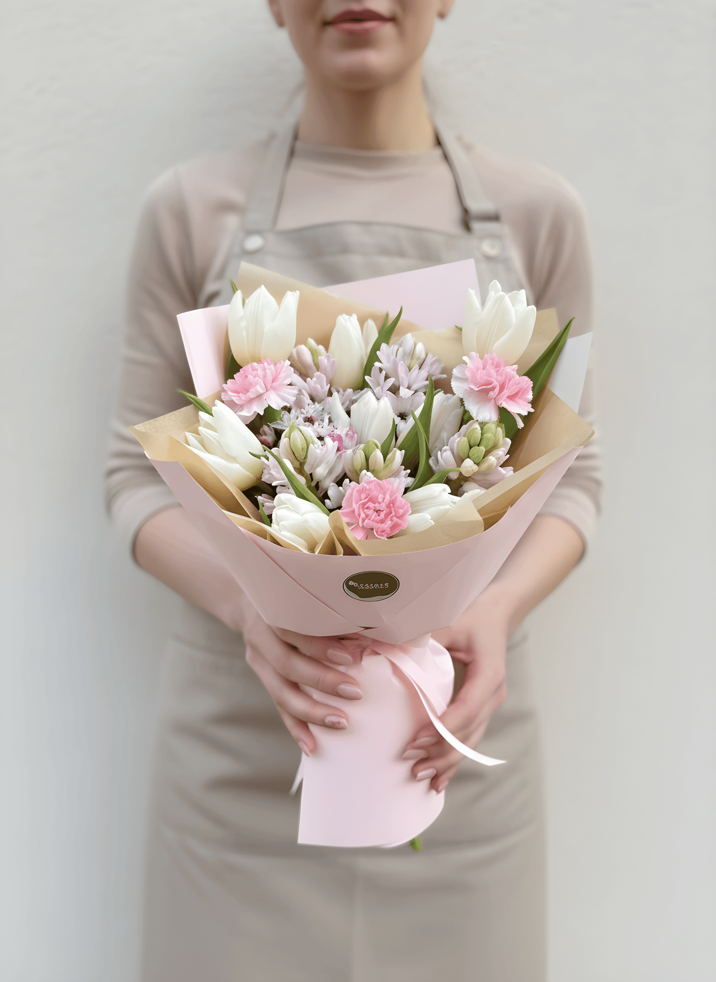 Buchet Pastel Spring Delight cu Lalele și Zambile - Floraria Desiree