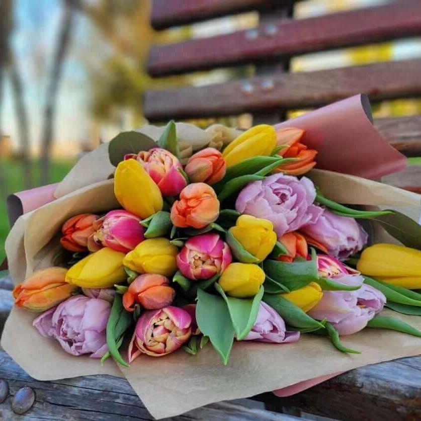 Desiree FlowerShop buchet lalele Buchet Multicolor Lalele