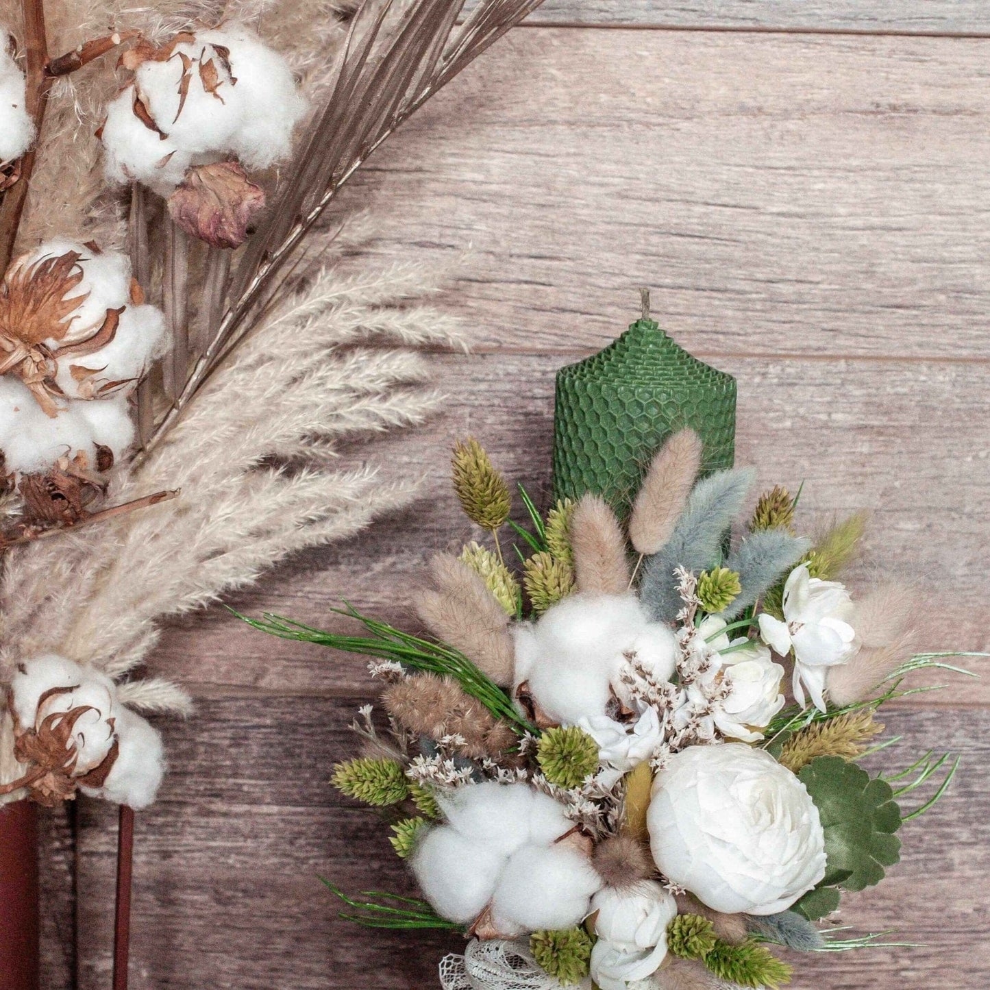 Desiree FlowerShop lumanare_botez Lumanare botez ceara naturala 28 cm- verde