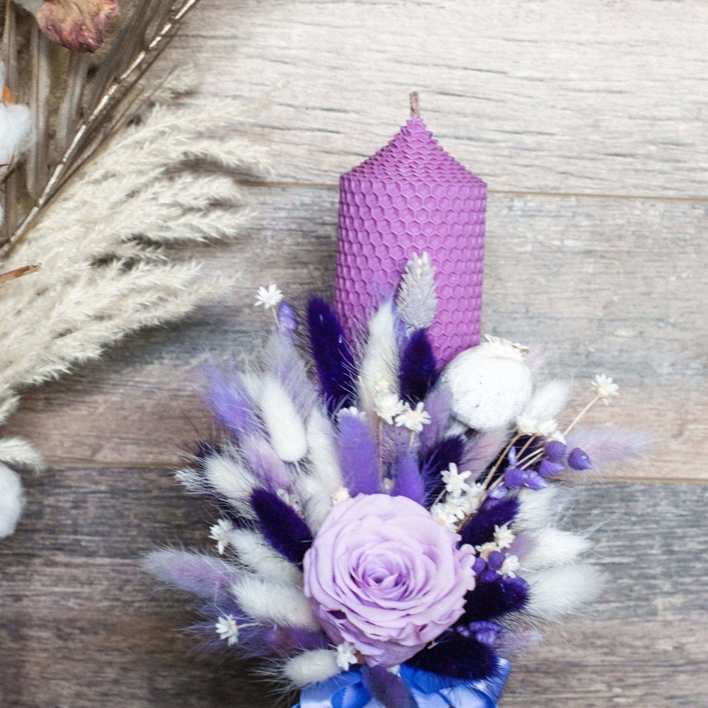 Desiree FlowerShop lumanare_botez Lumanare ceara naturala 28 cm- lila