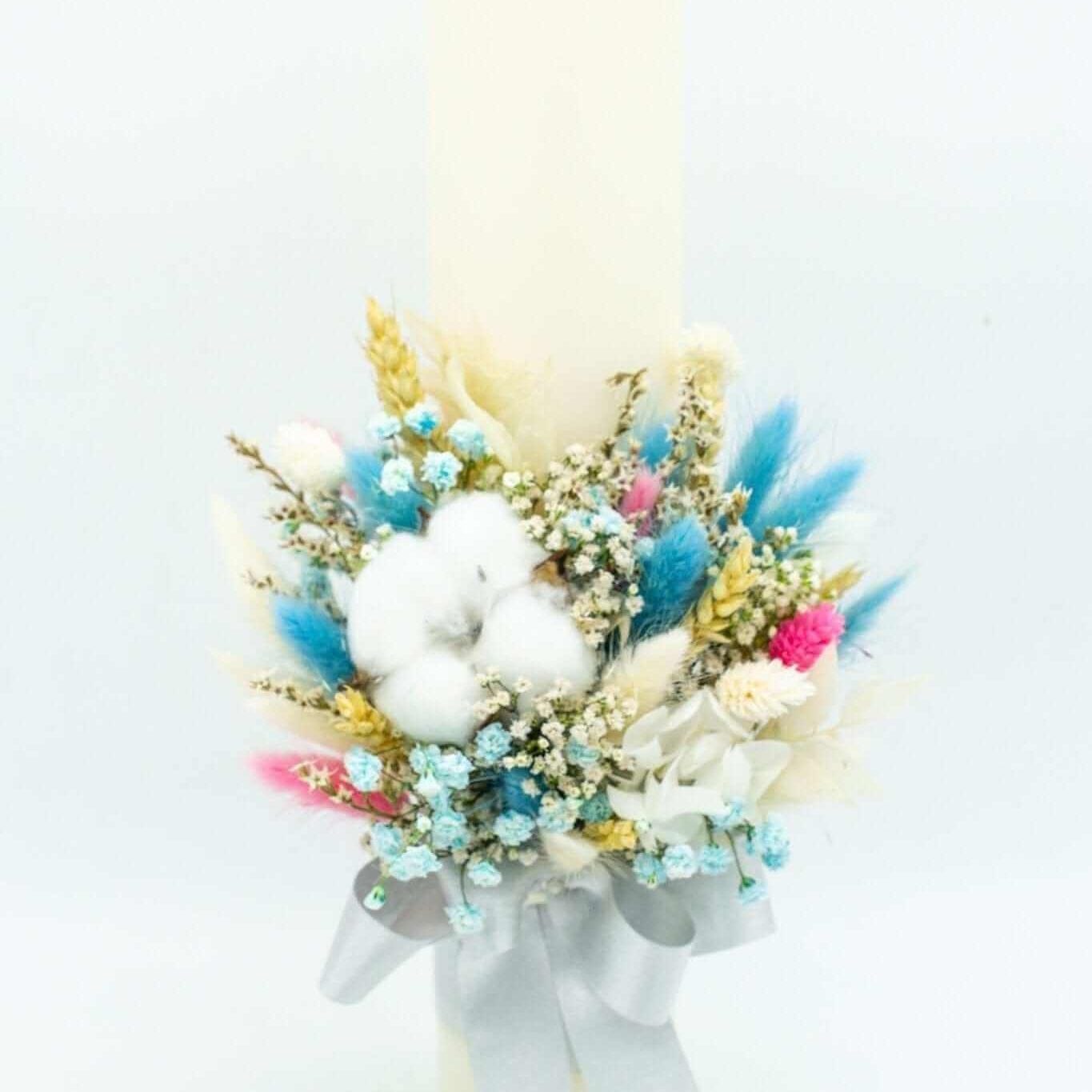 Desiree FlowerShop Lumanare flori nemuritoare si bumbac