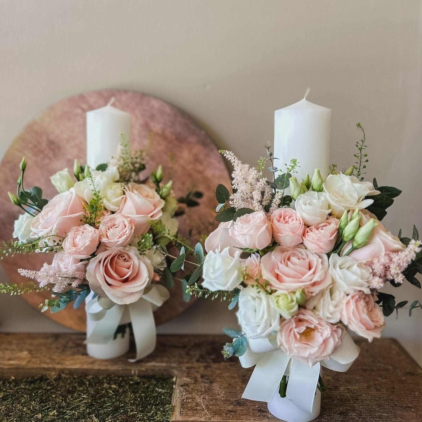 Desiree FlowerShop Lumanari_cununie Lumanari cununie Roz Pudra