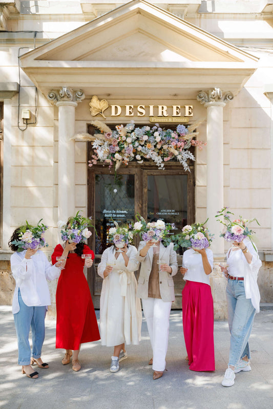 Workshop floral în Galați – experiența Prosecco & Petals - Floraria Desiree