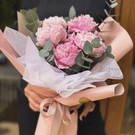 Buchet 7 Bujori Roz Desiree