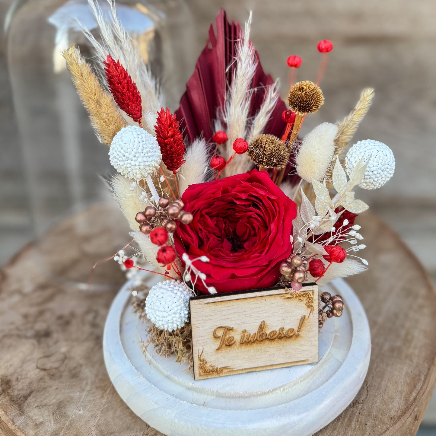 Desiree FlowerShop Cupola flori conservate Cupola "Te iubesc"