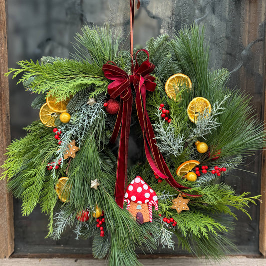 Floraria Desiree Aranjament Craciun Coroniță Naturală de Crăciun Ginger Cottage – 40 cm