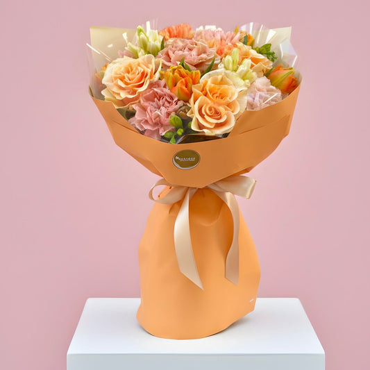 Floraria Desiree buchet _flori Buchet Răsărit în Petale -cu trandafiri si flori de primavara