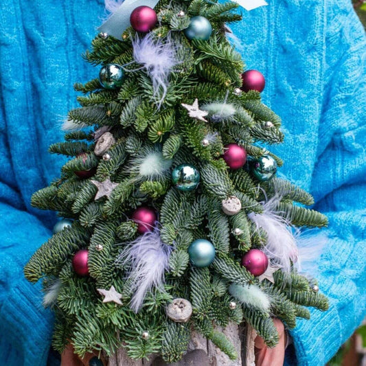 Brăduț Natural Construit „Winter Play” – 40 cm
