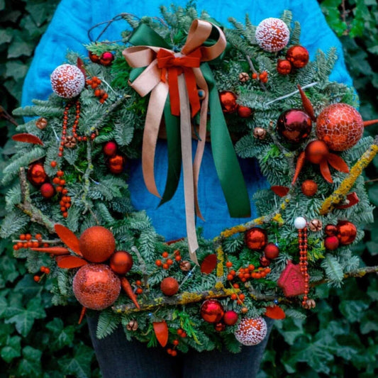 Desiree FlowerShop Coronita brad natural 60 cm "Red Christmas"