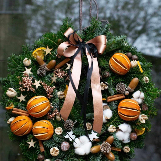Desiree FlowerShop Coronita brad natural cu portocale 40 cm